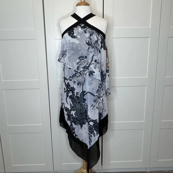 knee length dresses for ladies Multi-tiered Handkerchief Hem Dress